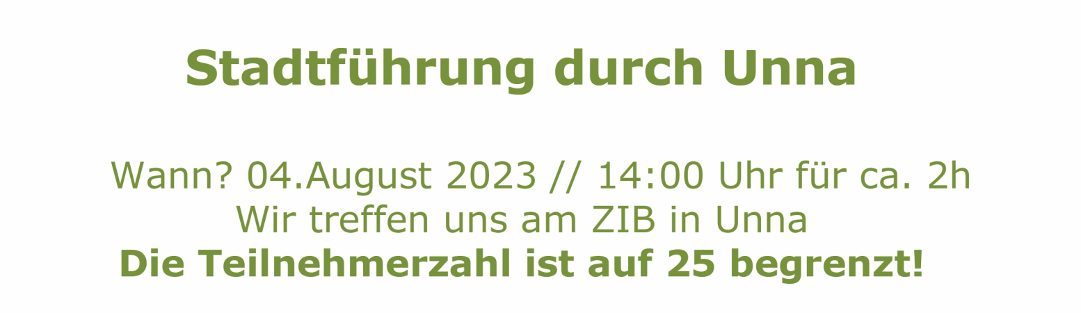 Stadtführung für unsere Mitglieder durch Unna